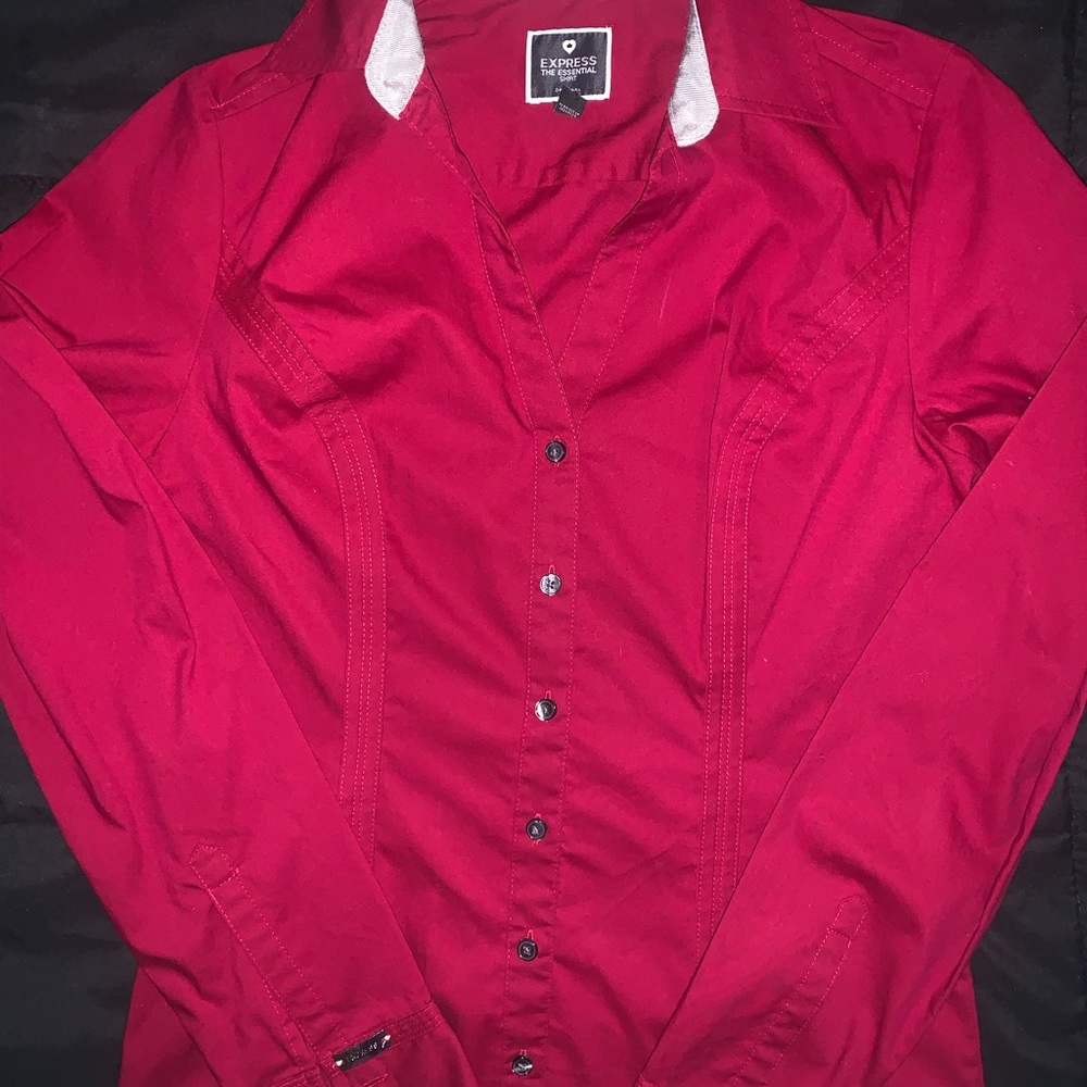 ALL RED COLLARED GUESS SHIRT